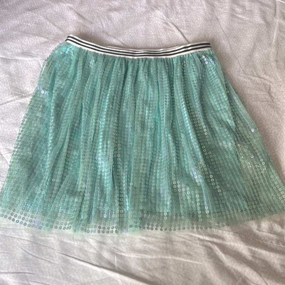 Crewcuts girls sea green sequin skirt in size 14